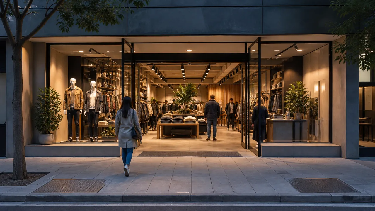 Tienda comercial a la calle con vidriera y salón de atención