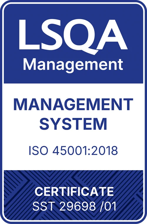 Certificación LSQA ISO 45001:2018, certificado SST 29698/01